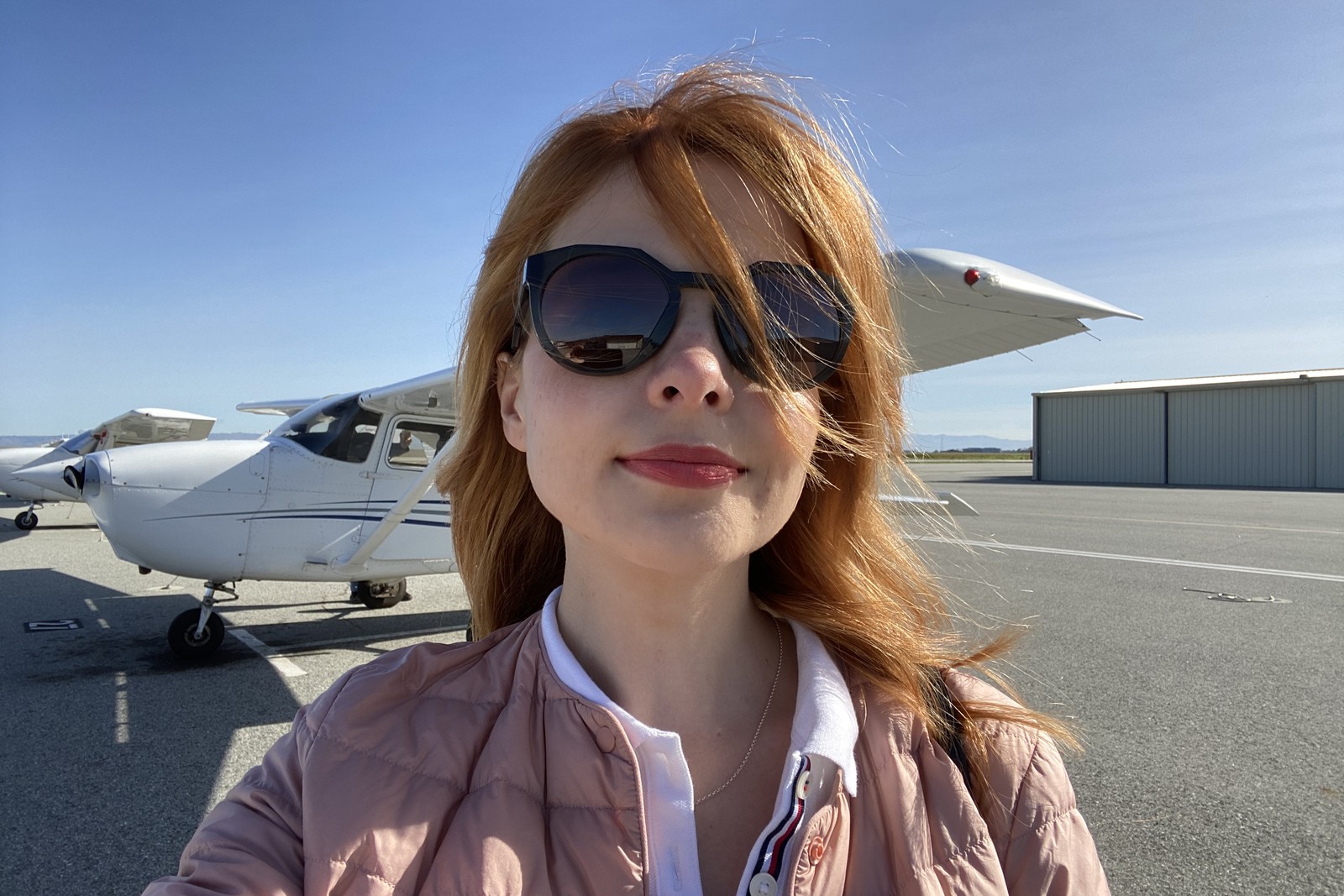 Olya Lakt at the airfield